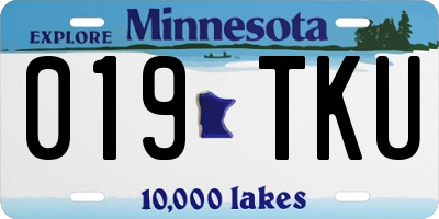 MN license plate 019TKU