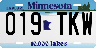 MN license plate 019TKW