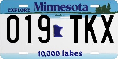 MN license plate 019TKX