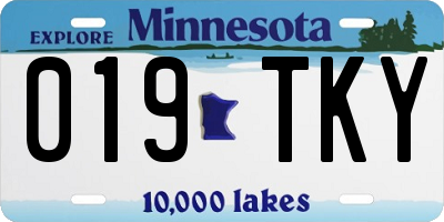 MN license plate 019TKY