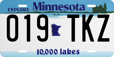 MN license plate 019TKZ