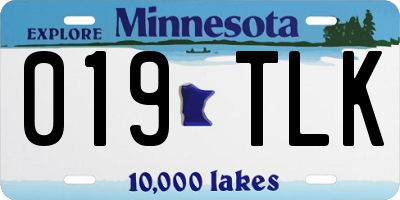 MN license plate 019TLK
