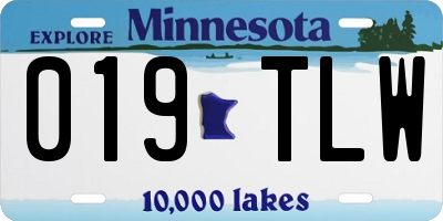 MN license plate 019TLW