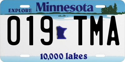 MN license plate 019TMA