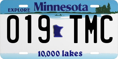 MN license plate 019TMC