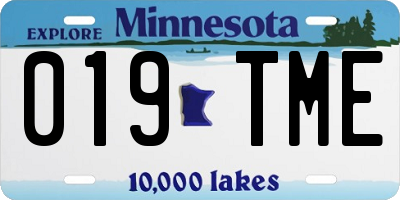 MN license plate 019TME