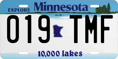MN license plate 019TMF