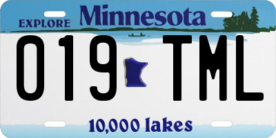 MN license plate 019TML