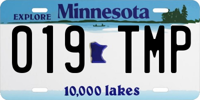 MN license plate 019TMP