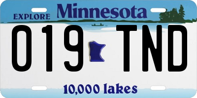 MN license plate 019TND