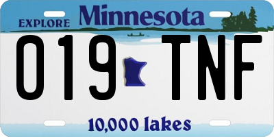 MN license plate 019TNF