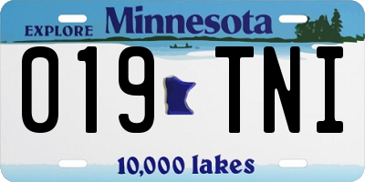 MN license plate 019TNI