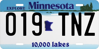MN license plate 019TNZ