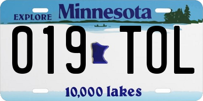 MN license plate 019TOL