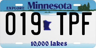 MN license plate 019TPF