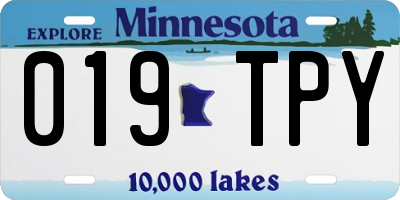 MN license plate 019TPY