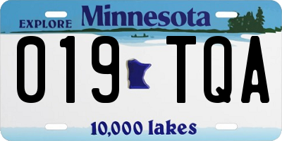 MN license plate 019TQA