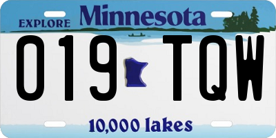MN license plate 019TQW