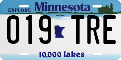 MN license plate 019TRE