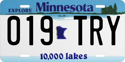 MN license plate 019TRY