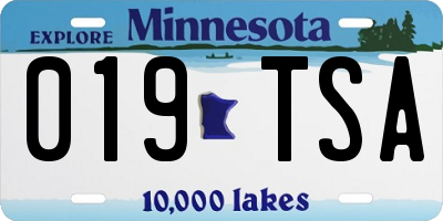 MN license plate 019TSA