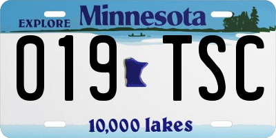 MN license plate 019TSC