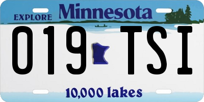 MN license plate 019TSI