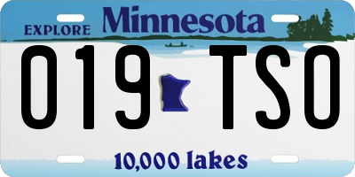 MN license plate 019TSO