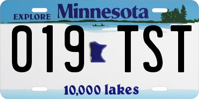 MN license plate 019TST