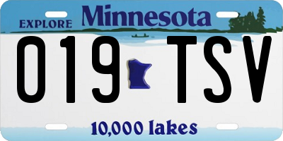 MN license plate 019TSV