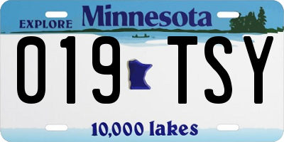 MN license plate 019TSY