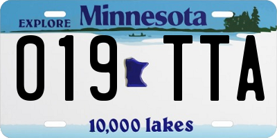 MN license plate 019TTA