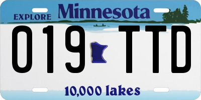 MN license plate 019TTD