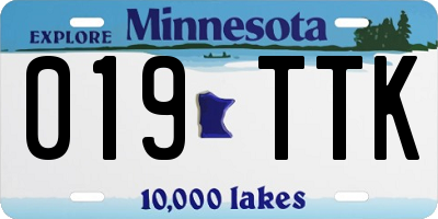 MN license plate 019TTK
