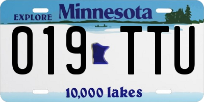 MN license plate 019TTU