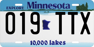 MN license plate 019TTX