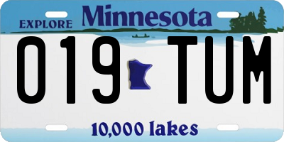 MN license plate 019TUM