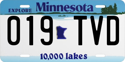 MN license plate 019TVD