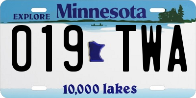 MN license plate 019TWA