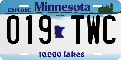 MN license plate 019TWC