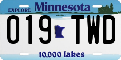 MN license plate 019TWD