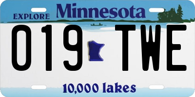 MN license plate 019TWE
