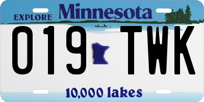 MN license plate 019TWK