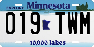 MN license plate 019TWM