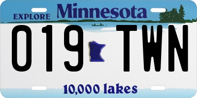 MN license plate 019TWN