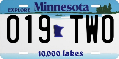 MN license plate 019TWO