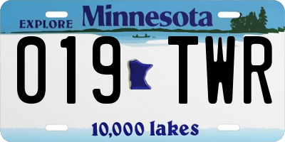 MN license plate 019TWR