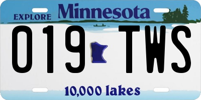 MN license plate 019TWS