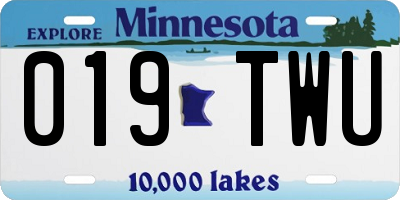MN license plate 019TWU