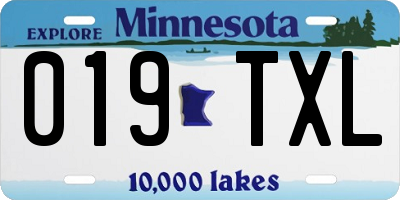 MN license plate 019TXL